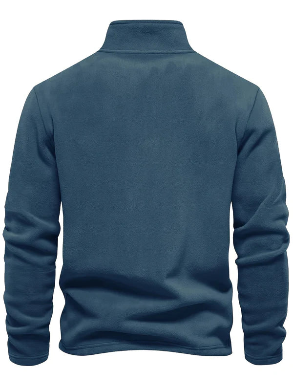 Eleganter Herrenpullover mit halbem Reißverschluss