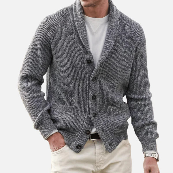 Herren-Kaschmir-Blend Komfort-Strickjacke