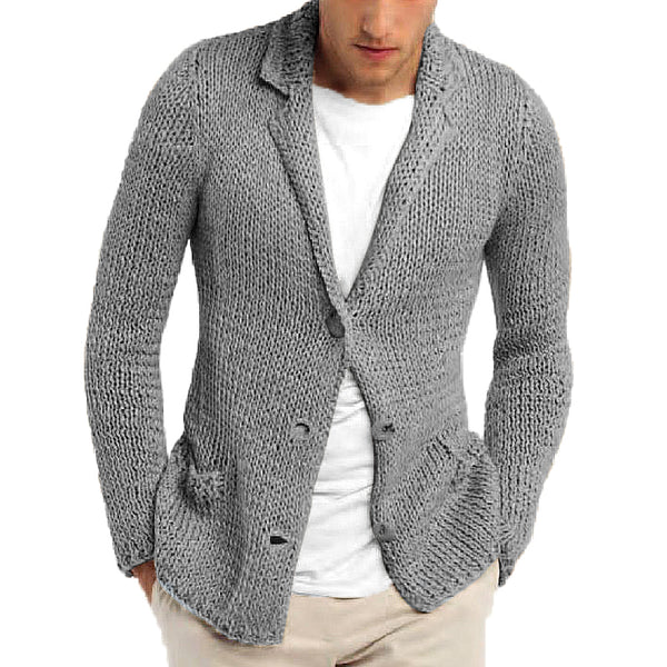 Herren Strickjacke mit Reverskragen und Taschen