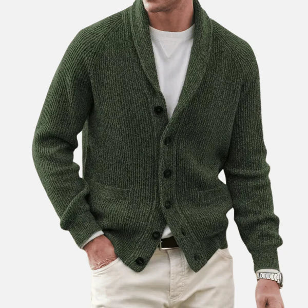 Herren-Kaschmir-Blend Komfort-Strickjacke