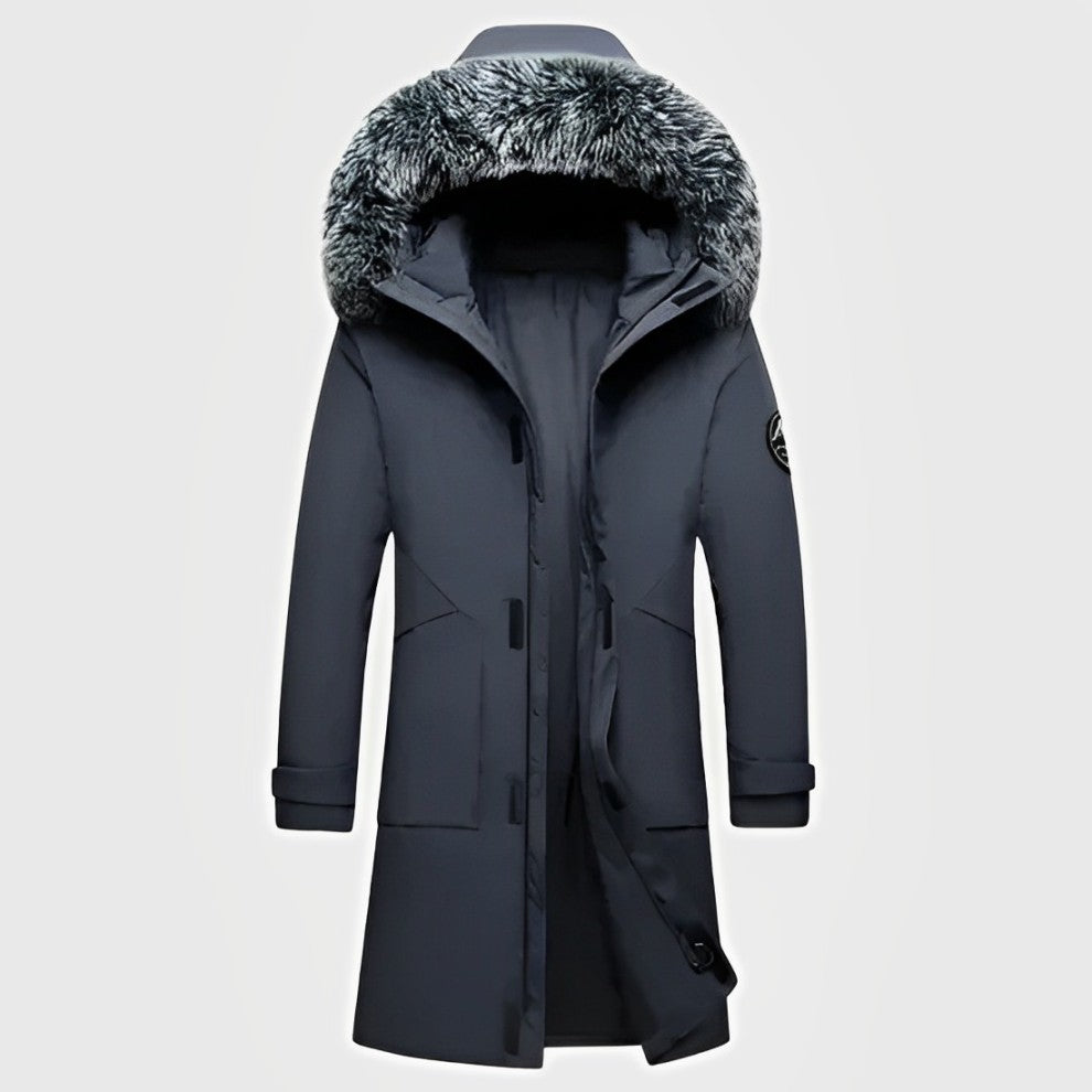 Herren Thermo-Wasserdichte Winterjacke mit Fell