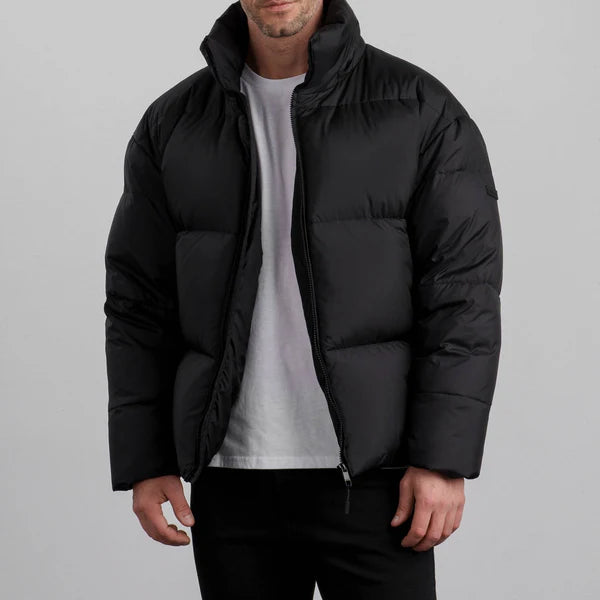 Herren Schwarze Wasserdichte Winterjacke