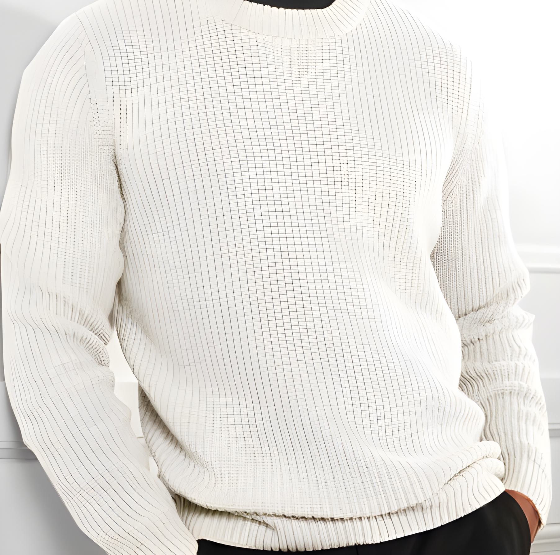 Herren Luxe Stricken Crew Pullover