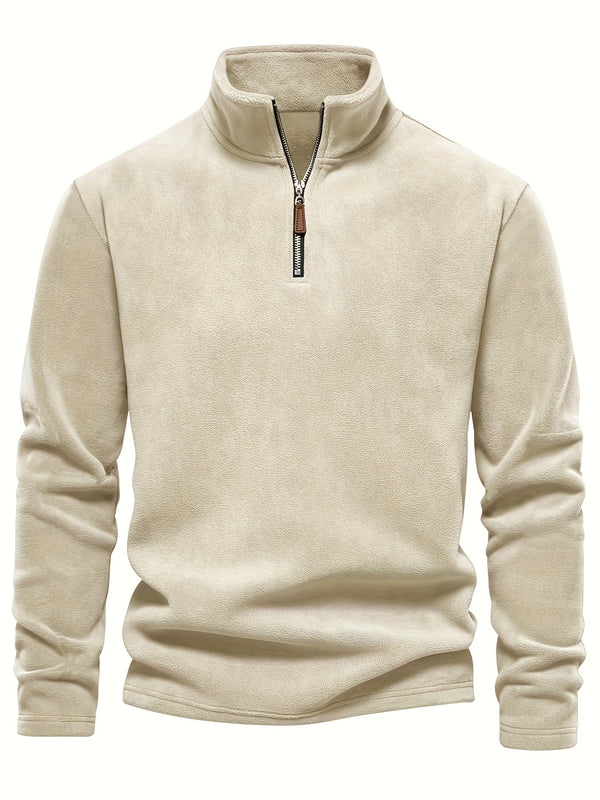 Eleganter Herrenpullover mit halbem Reißverschluss