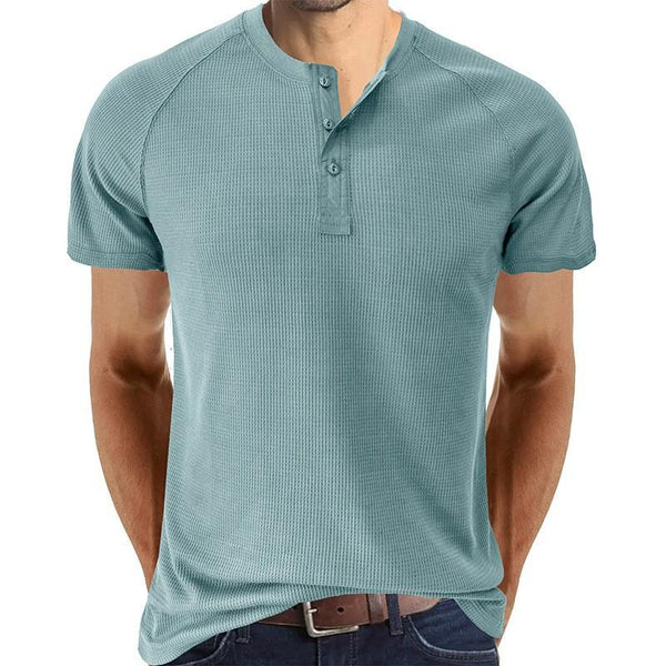 Herren Robuste Kurzarm Henley Hemd