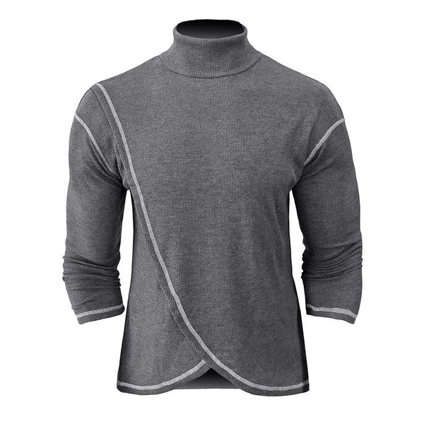 Herren Rollkragen Langarm Pullover Hemd