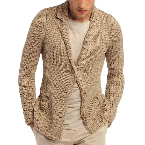 Herren Strickjacke mit Reverskragen und Taschen