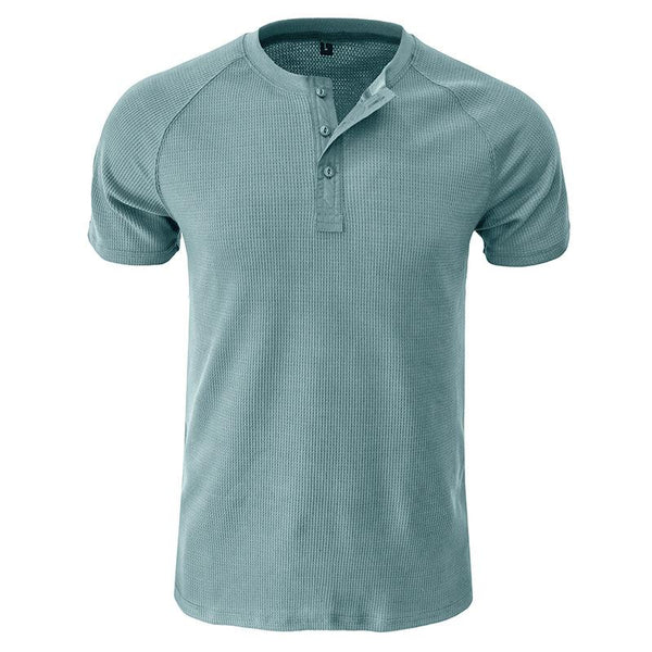 Herren Robuste Kurzarm Henley Hemd