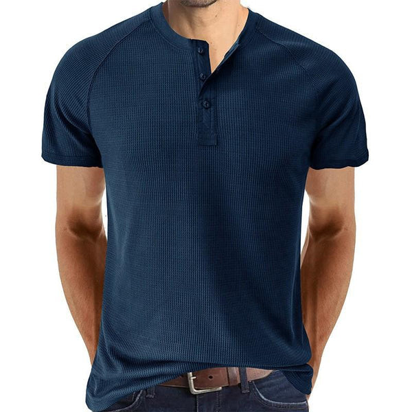 Herren Robuste Kurzarm Henley Hemd