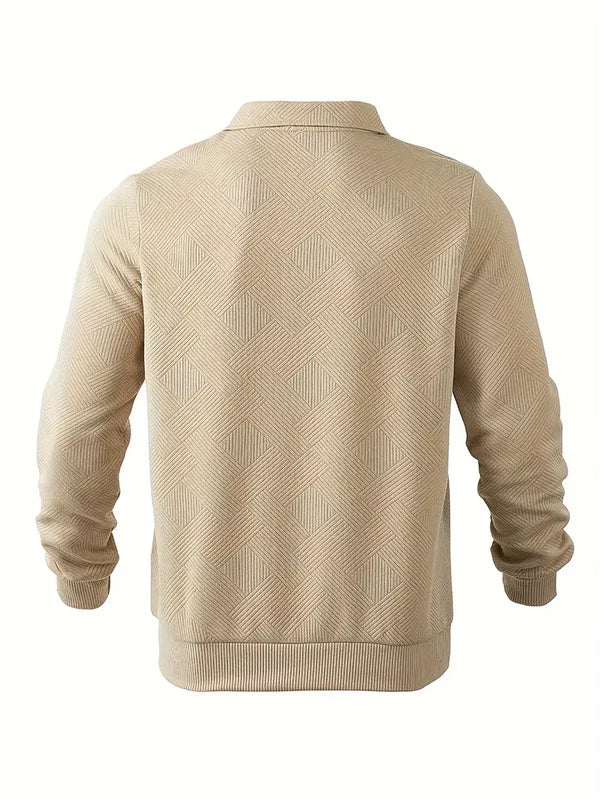 Eleganter warmer Herrenpullover mit halbem Reißverschluss