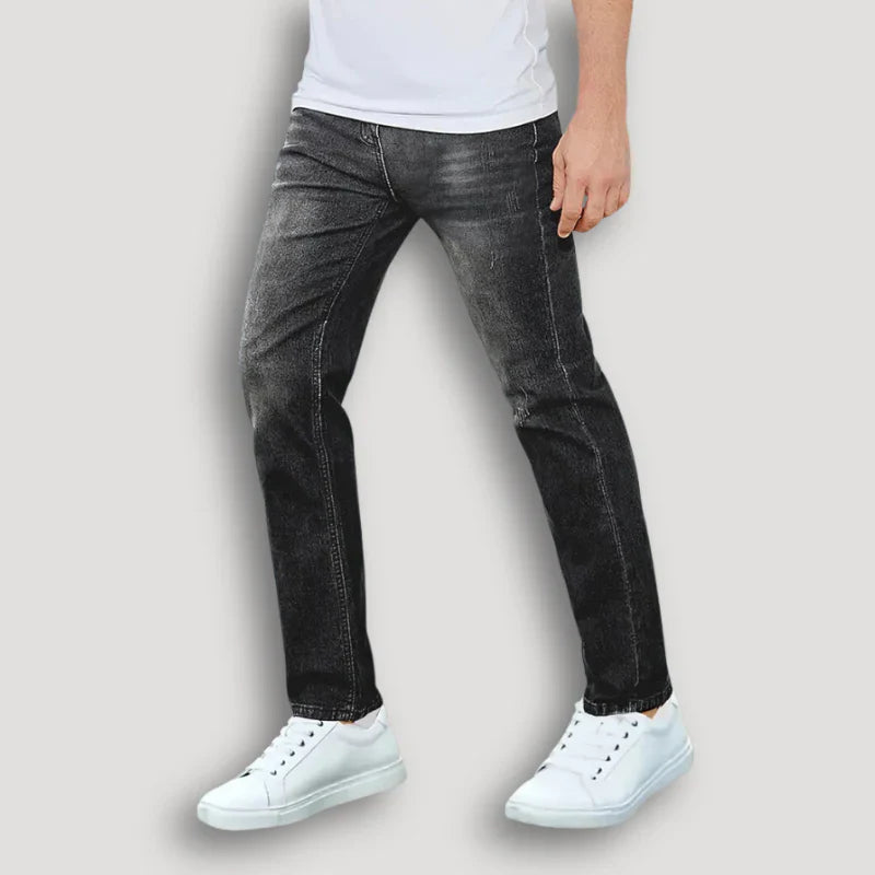 Herren Schlanke -Passform Verblasste Waschung Jeans