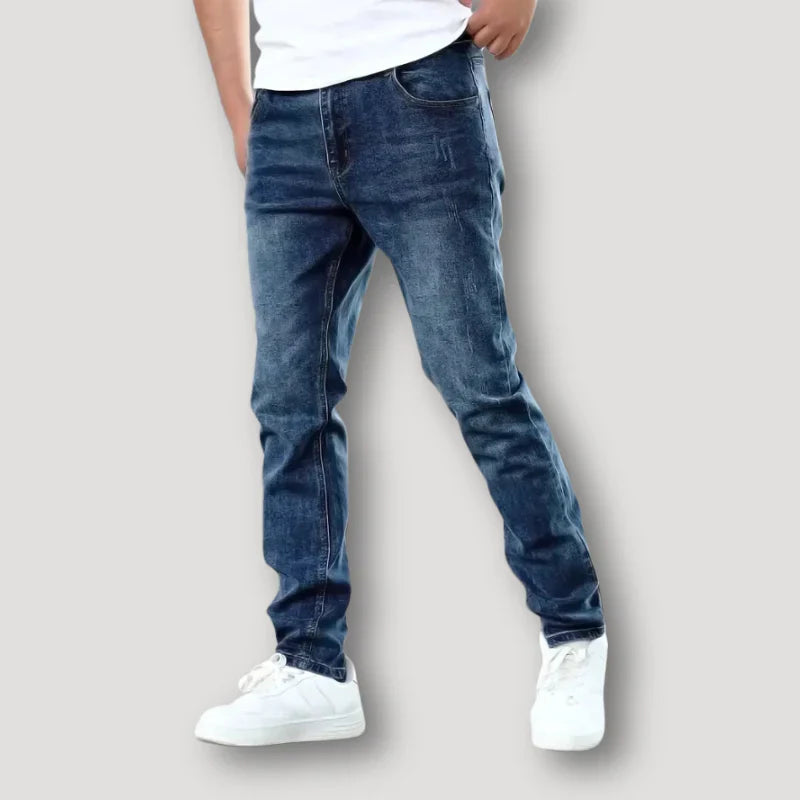 Herren Schlanke -Passform Verblasste Waschung Jeans